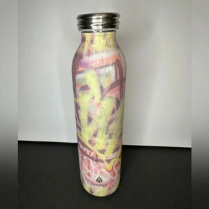 Manna Insulated 20oz Cold Water Bottle Screw On Top Stainless Graffiti Graphics